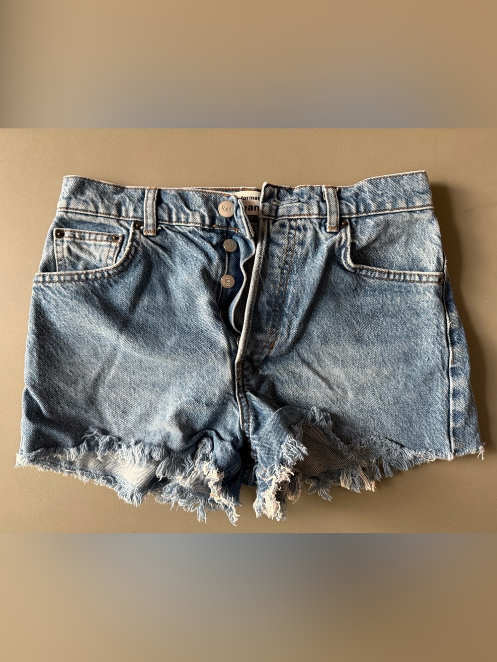 Reformation denim shorts